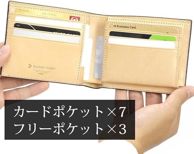 BAGGY PORTバギーポート 本革 二つ折り財布 ネイビー 新品未使用