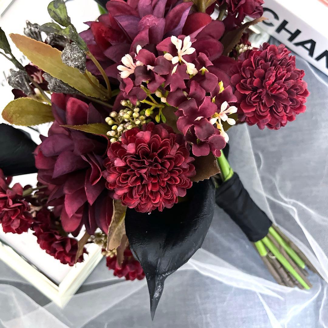 アーティフィシャルフラワーブーケ　ウェディングブーケ 結婚式 ブライダル 冬婚