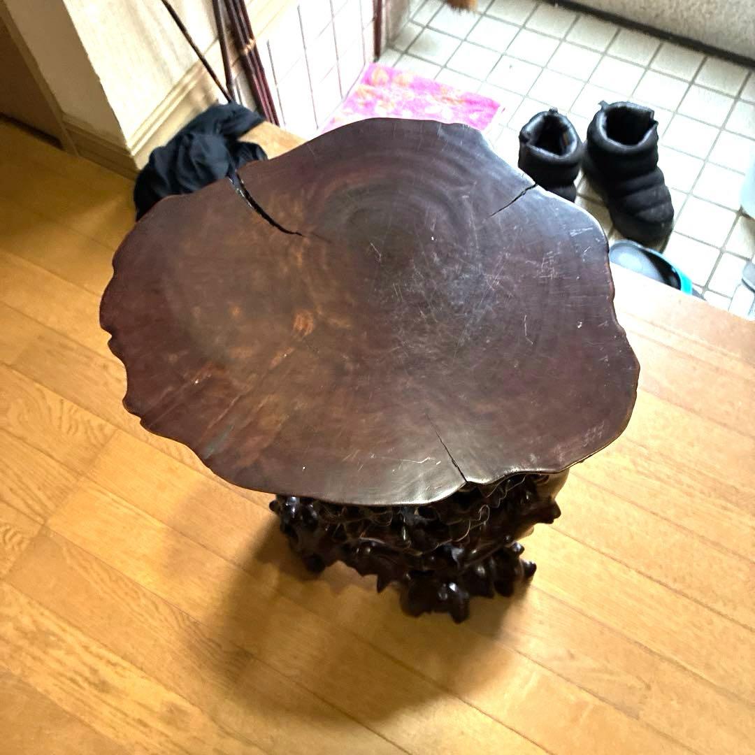 ‼️希少‼️根本、天然木、卓、飾台、花台、香炉台、日本式昭和レトロ根卓古美術明治大正