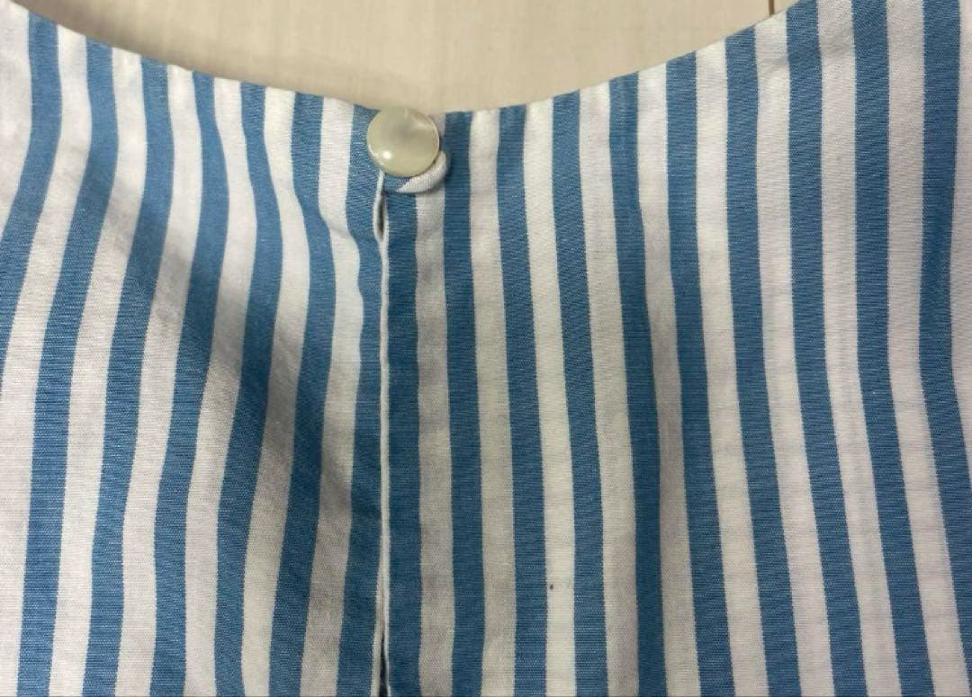 お値下げしました。新品45r水色と白のチェック柄 半袖シャツ