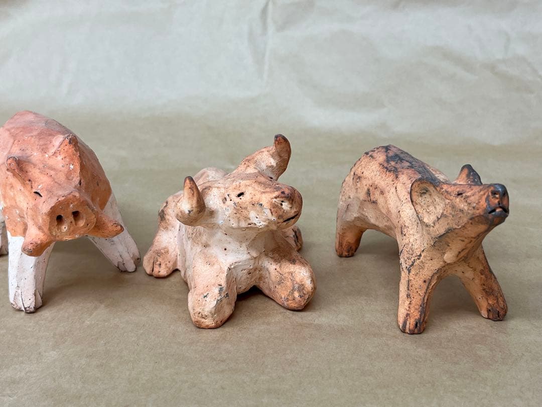 石原稔久さん作　亥、子、丑のオブジェ