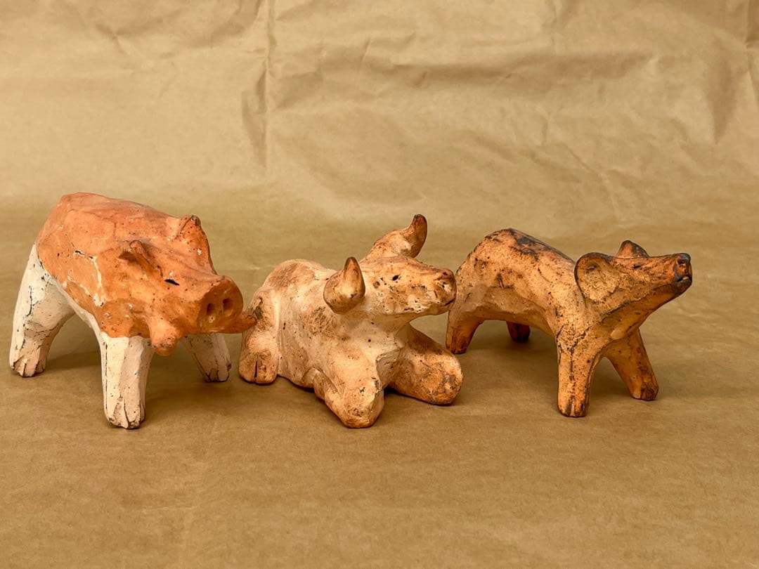 石原稔久さん作　亥、子、丑のオブジェ