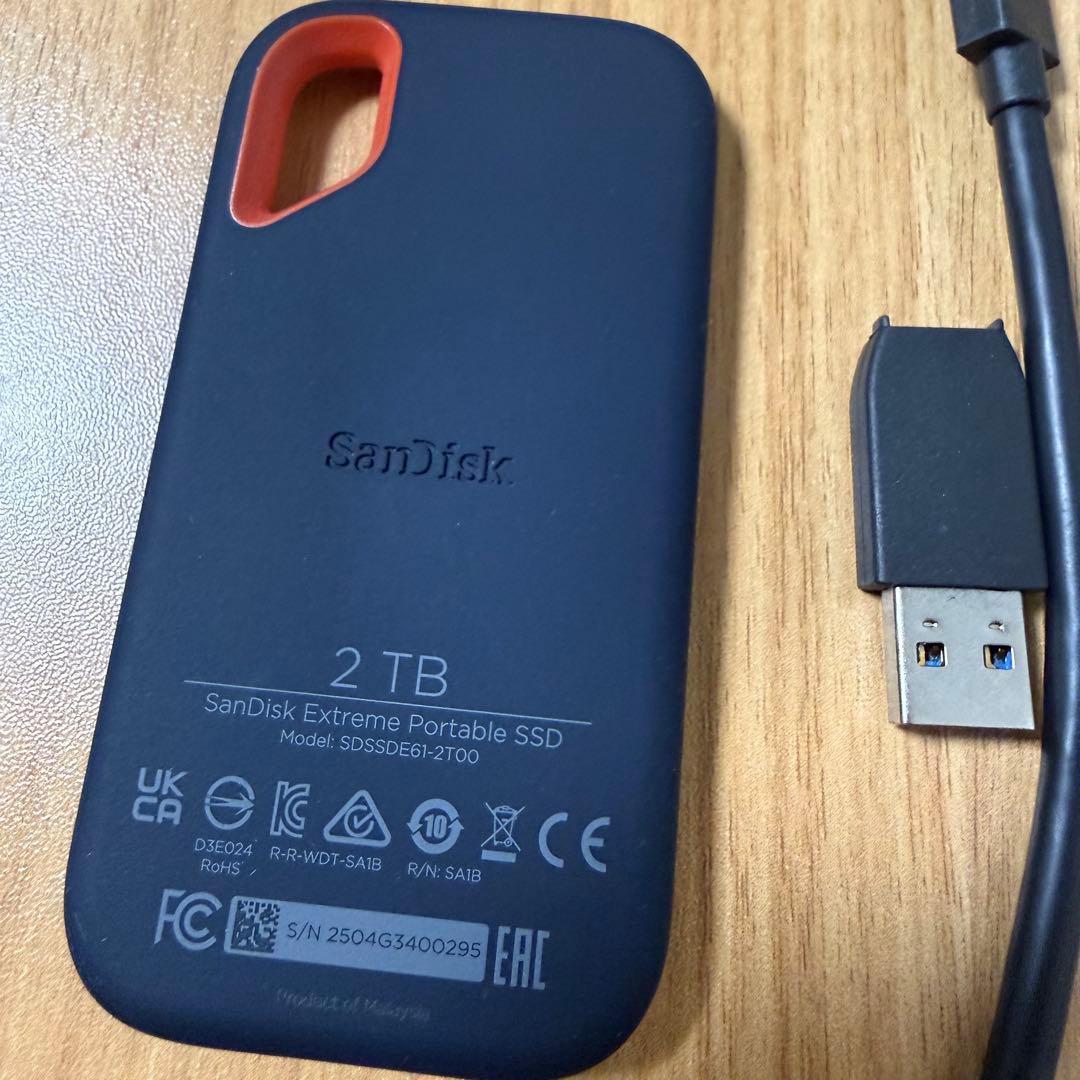 SanDisk 外付SSD 2TB USB3.2Gen2 読出最大1050MB