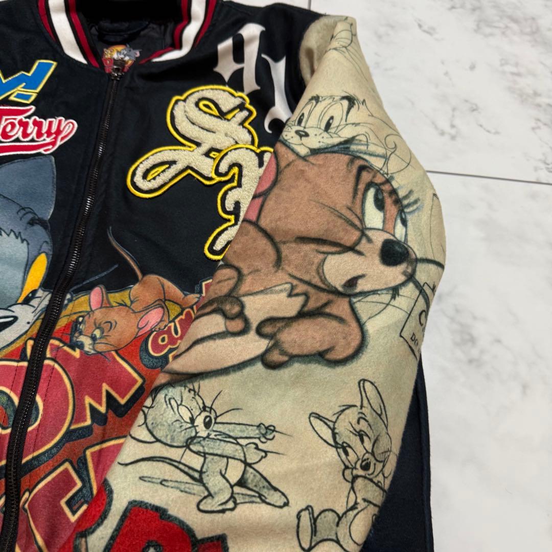 トム＆ジェリーTOM＆JERRY 刺繍 ジャケット スカジャン