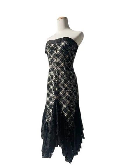 Alice auaa ストラップレス チェック柄ワンピース