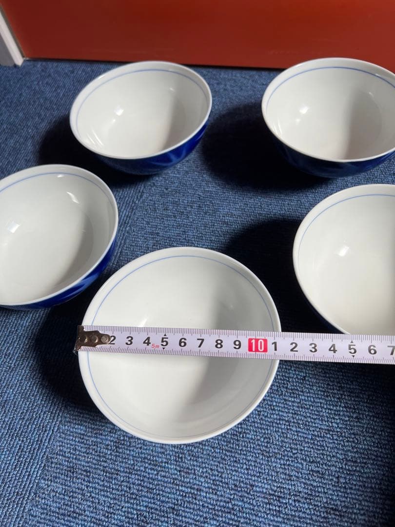 1127 深川製磁　竹文　飯碗　5客　未使用