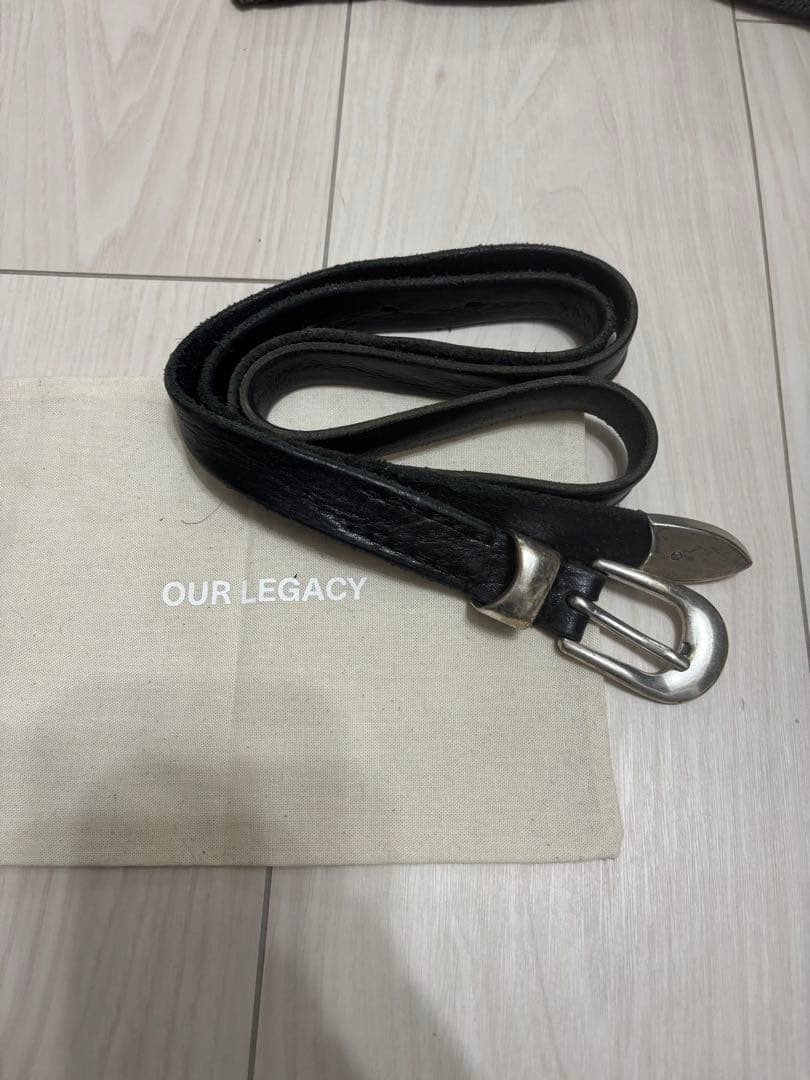 OUR LEGACY ブラックレザー ベルト 90