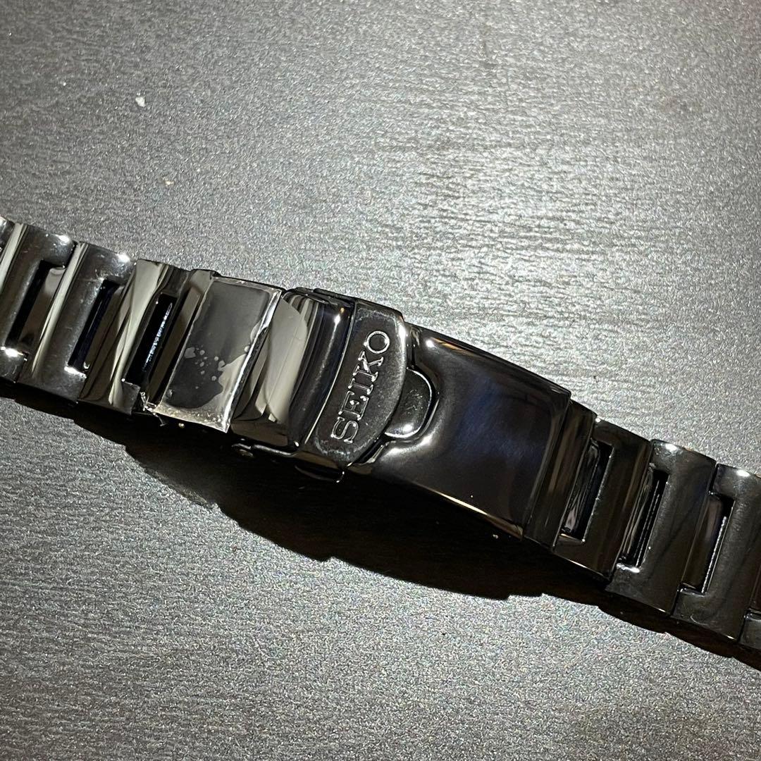 セイコー W523 SEIKO 20mm 純正ステンレスブレス　黒　ダイバーズ