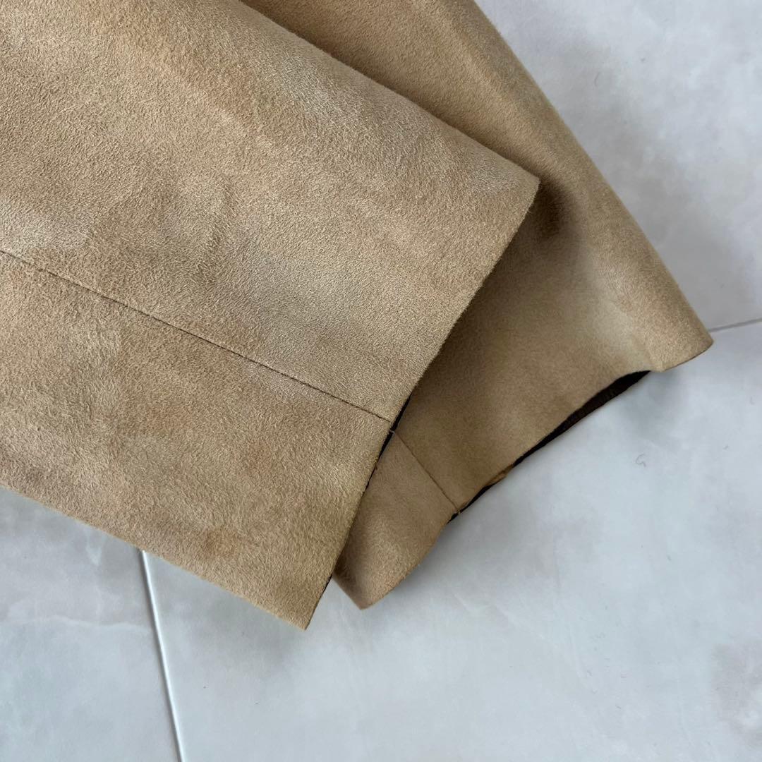 美品 DES PRES ゴートレザーロングコート レディース36 ベージュ