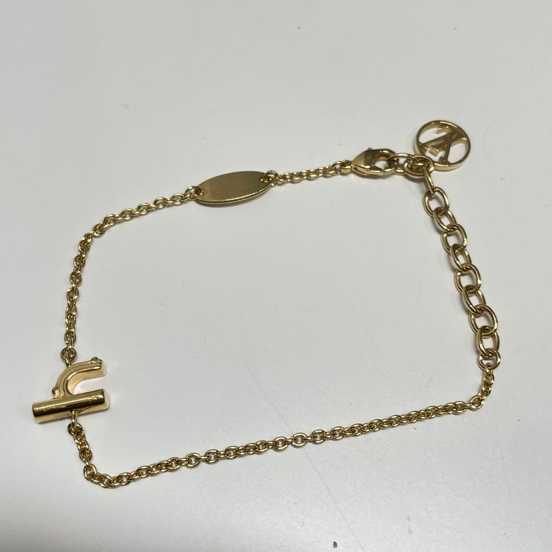 (*)様 Louis Vuitton ゴールド hイニシャル　チェーンブレスレッ