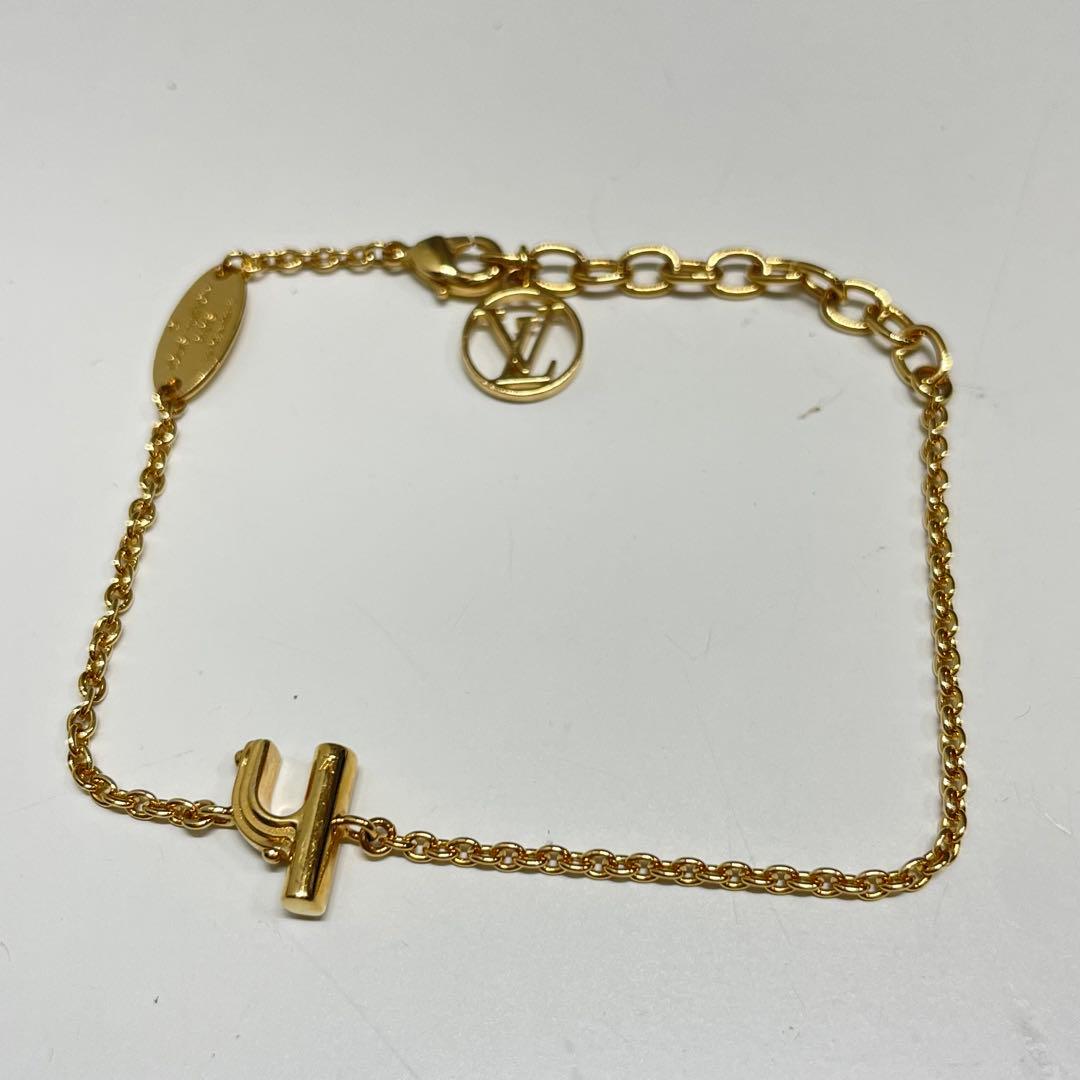 (*)様 Louis Vuitton ゴールド hイニシャル　チェーンブレスレッ