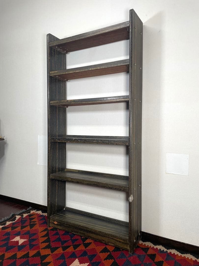 昭和レトロ 趣のある 本棚 ブックシェルフ 虎杢 ラック ヴィンテージ