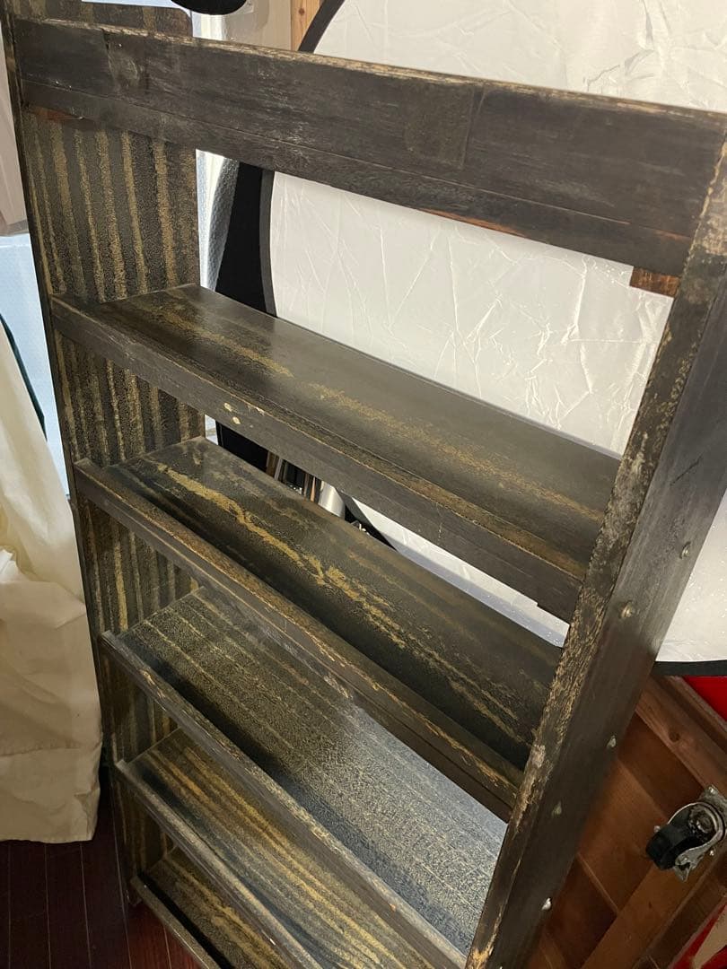 昭和レトロ 趣のある 本棚 ブックシェルフ 虎杢 ラック ヴィンテージ