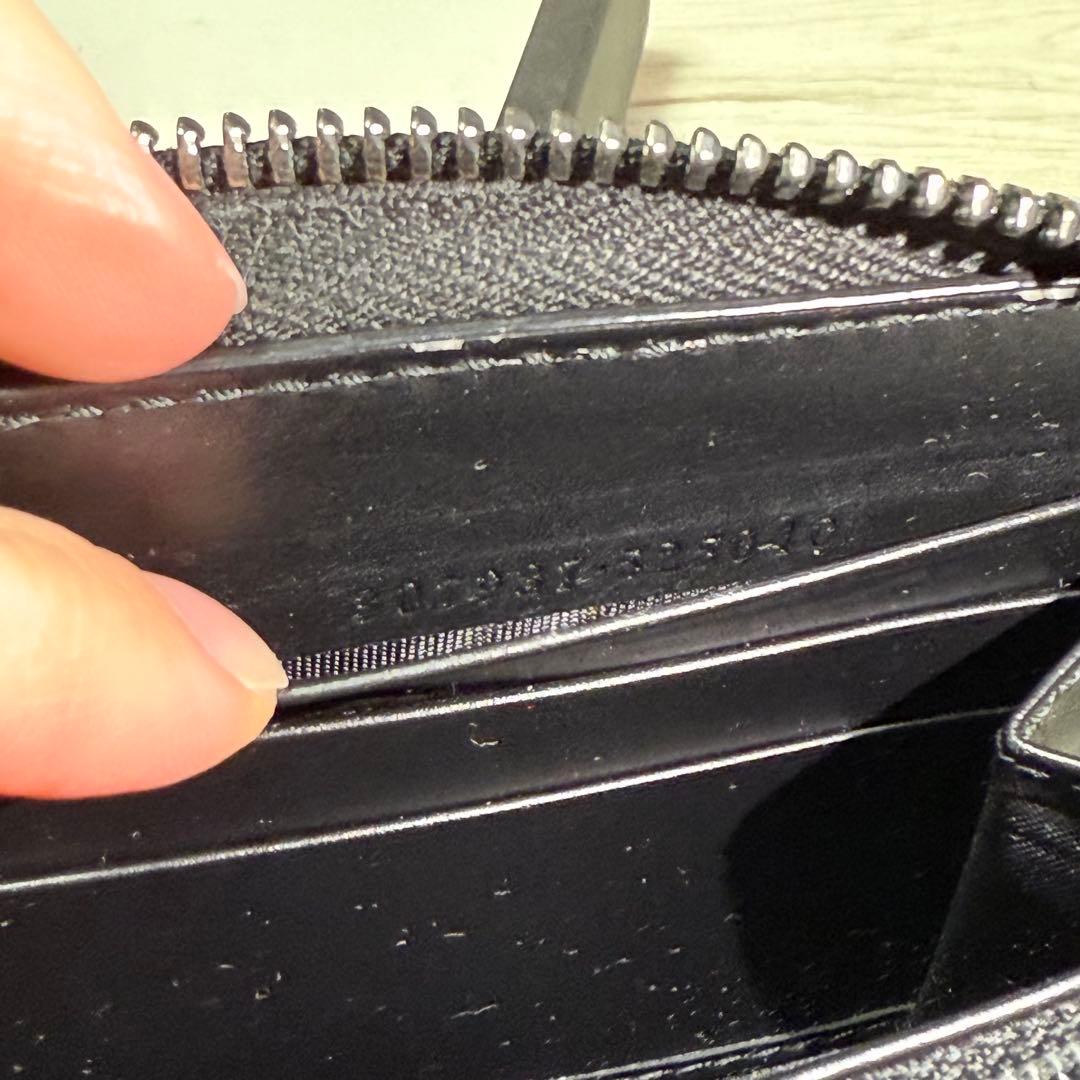 GUCCI ブラック レザー 長財布 GGパターン