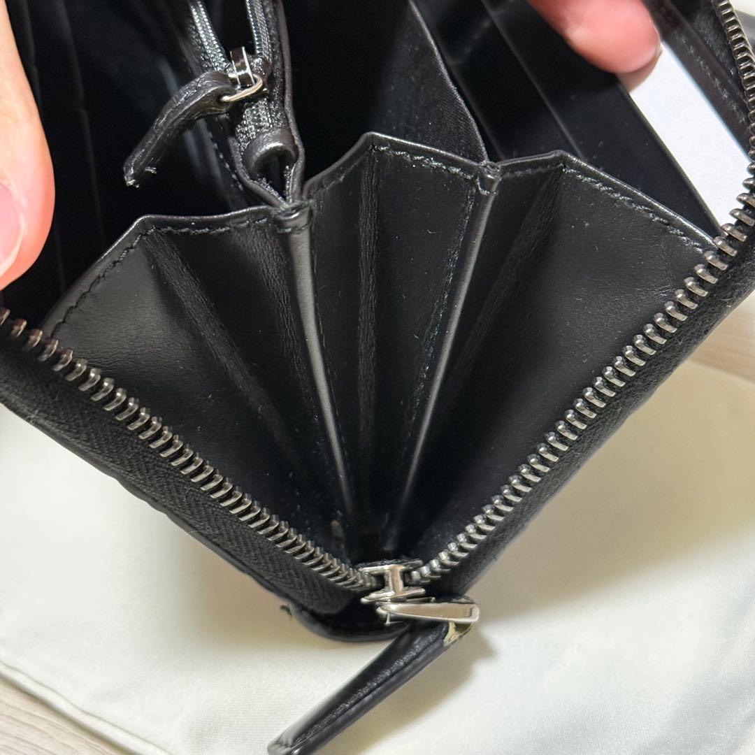 GUCCI ブラック レザー 長財布 GGパターン