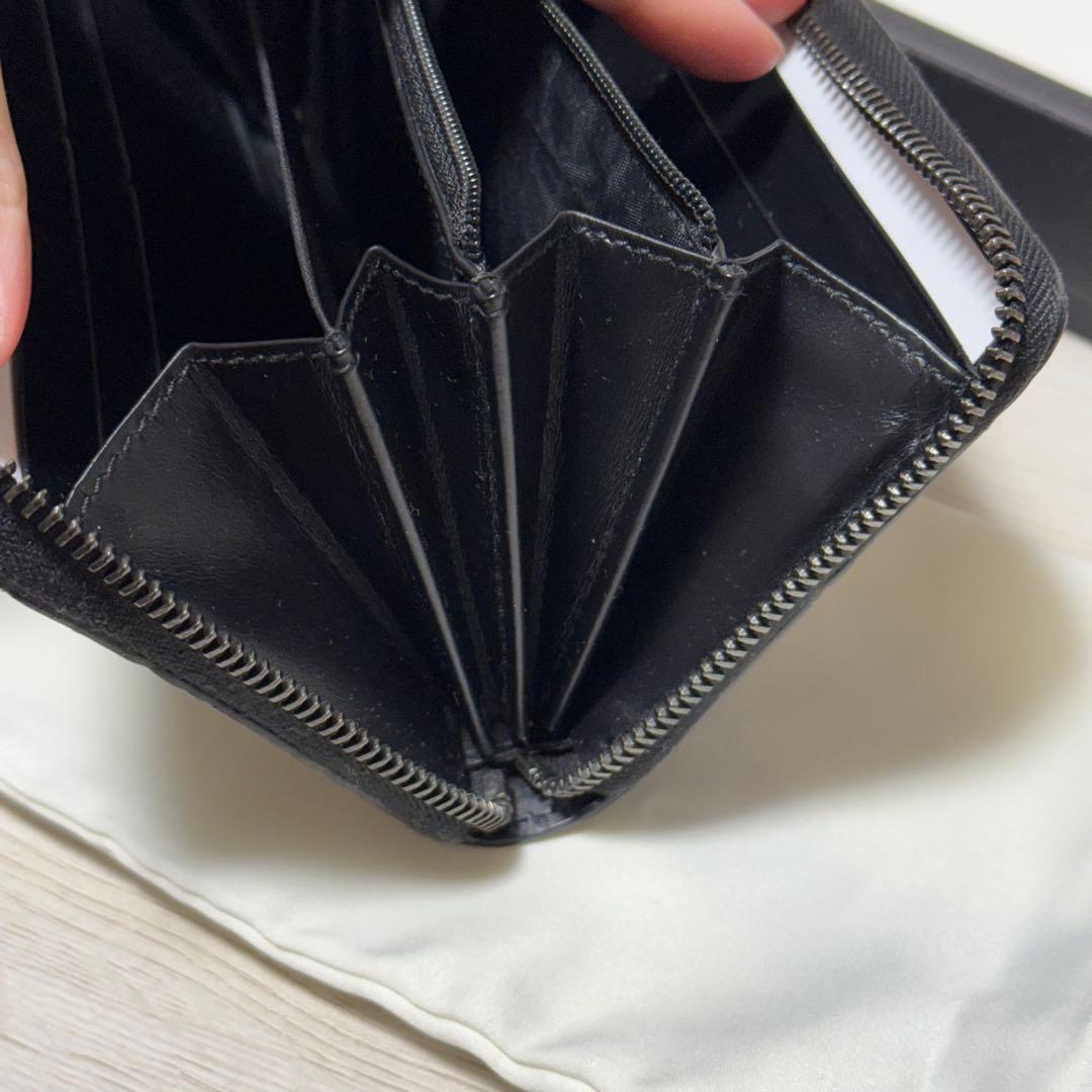 GUCCI ブラック レザー 長財布 GGパターン