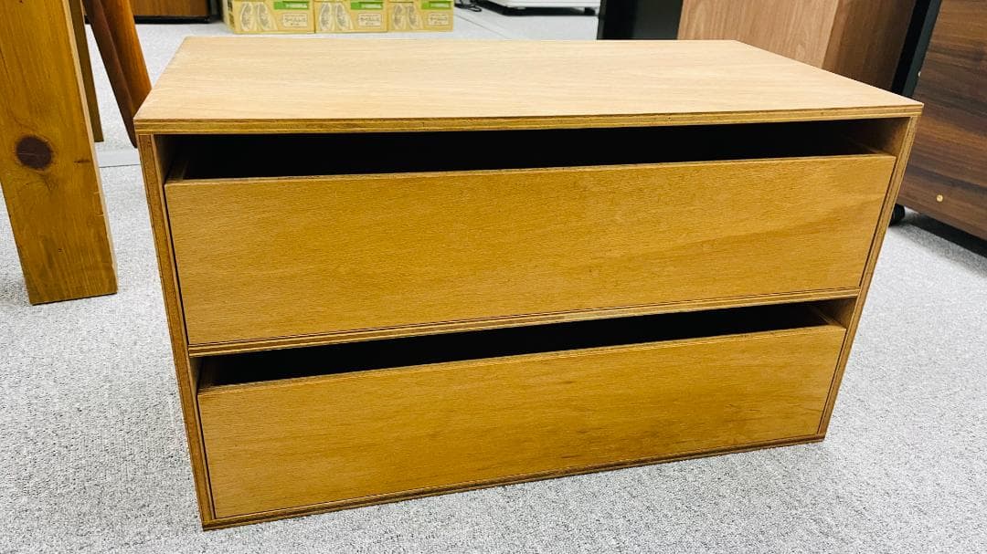 LAUAN SHELVES 引出し2段・ナチュラル