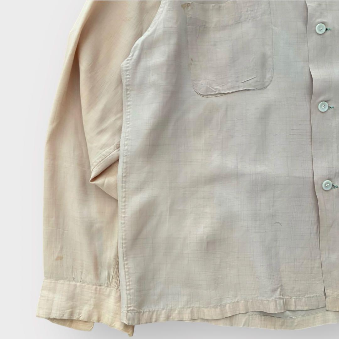 50s vintage 開襟シャツ カスリ 検 60s レーヨン ギャバジン