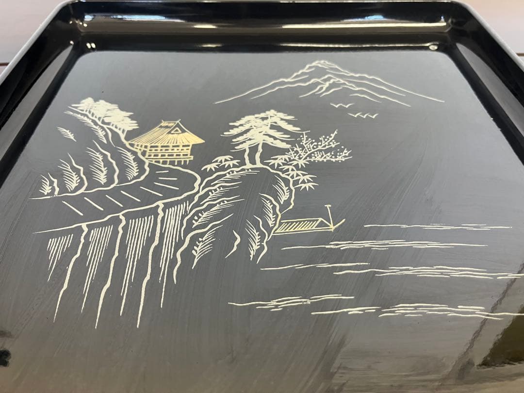 会席盆　漆器　工芸品　15枚セット　アンティーク