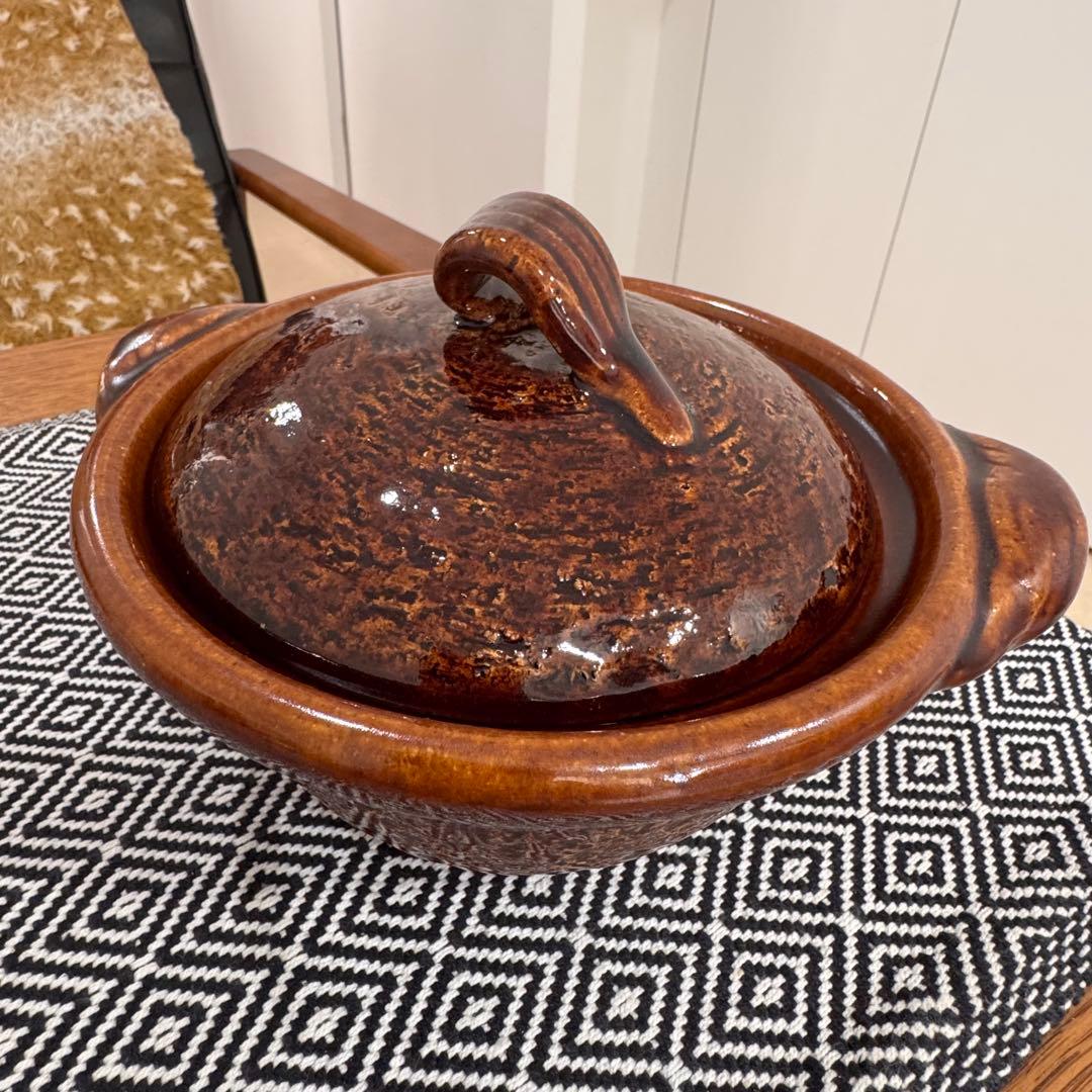 ✴︎ 雲井窯 ✴︎ 飴釉 土鍋 中川一辺陶 一人鍋 美品