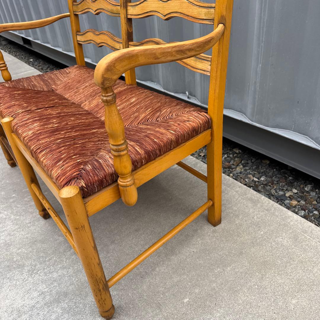 フランスアンティーク ダブルベンチ フレンチシャビー ヴィンテージ ブナ材