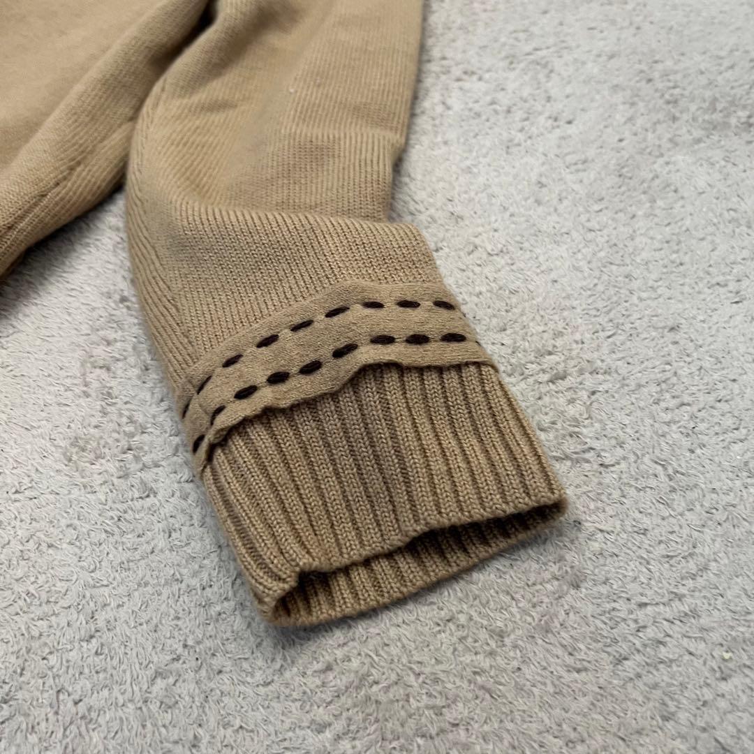 美品　インポートロッサ　ウールロングコート　花ボタン　ステッチ　キャメル　42