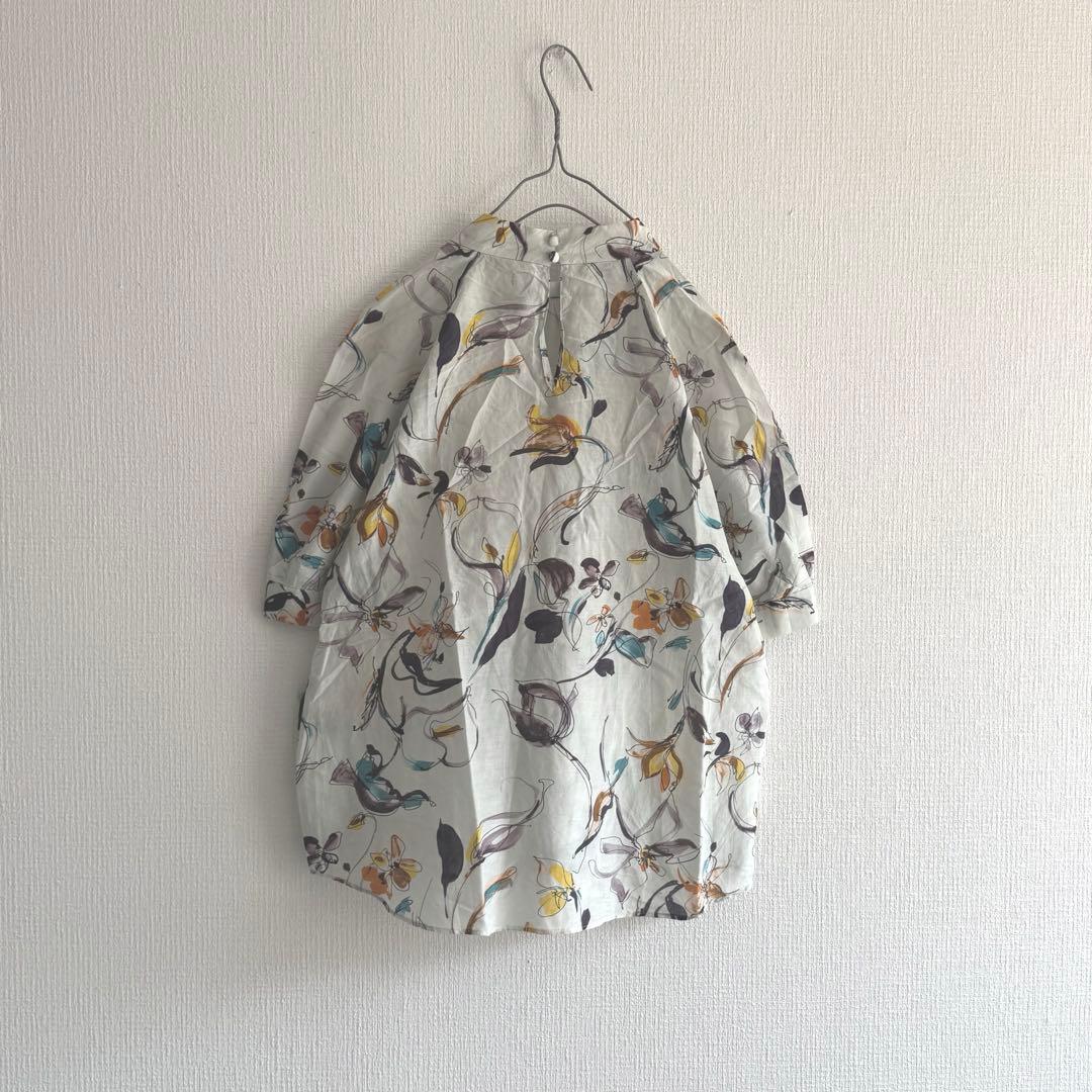 美品✨　トゥモローランドコレクション　花柄ブラウス　半袖　シルク　美シルエット