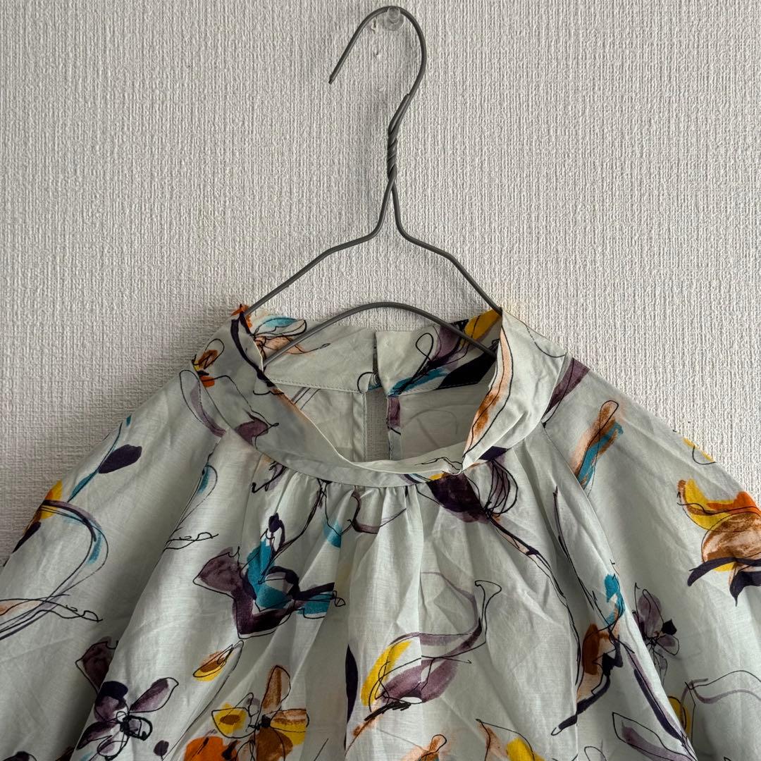 美品✨　トゥモローランドコレクション　花柄ブラウス　半袖　シルク　美シルエット