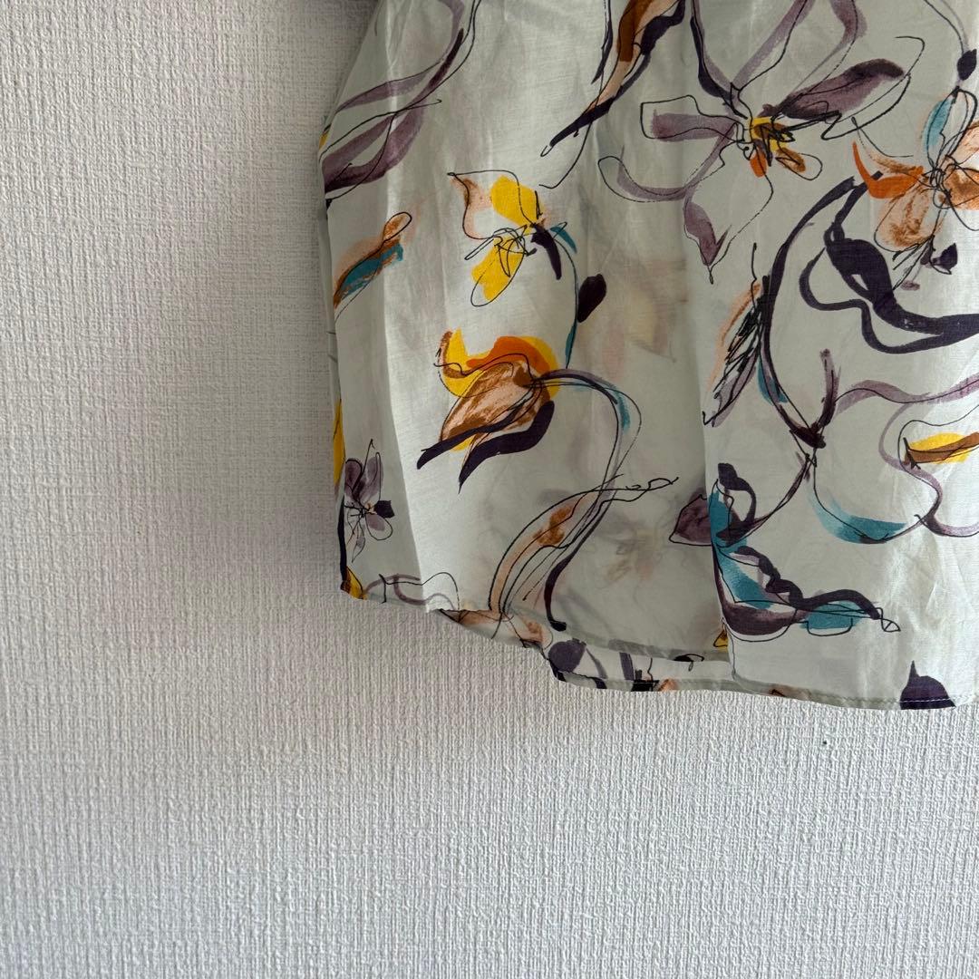 美品✨　トゥモローランドコレクション　花柄ブラウス　半袖　シルク　美シルエット