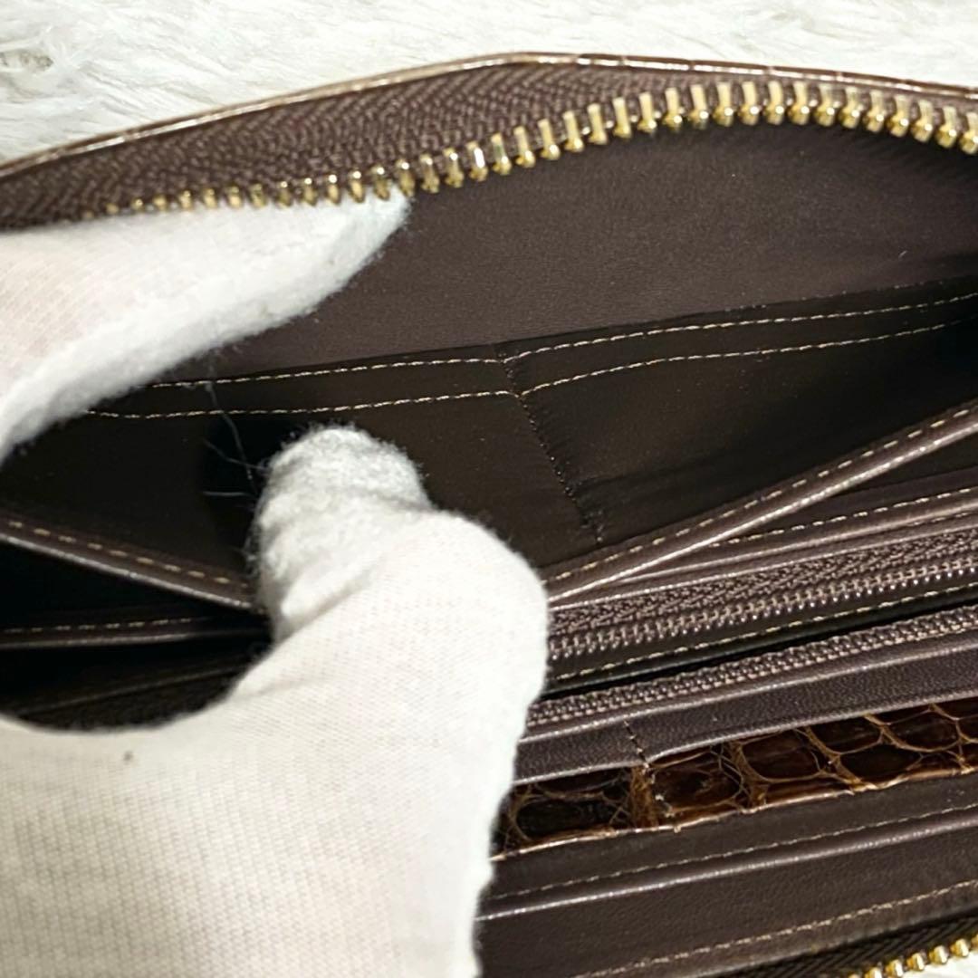 【美品】HALEINE クロコダイル レザー ウォレット 日本製