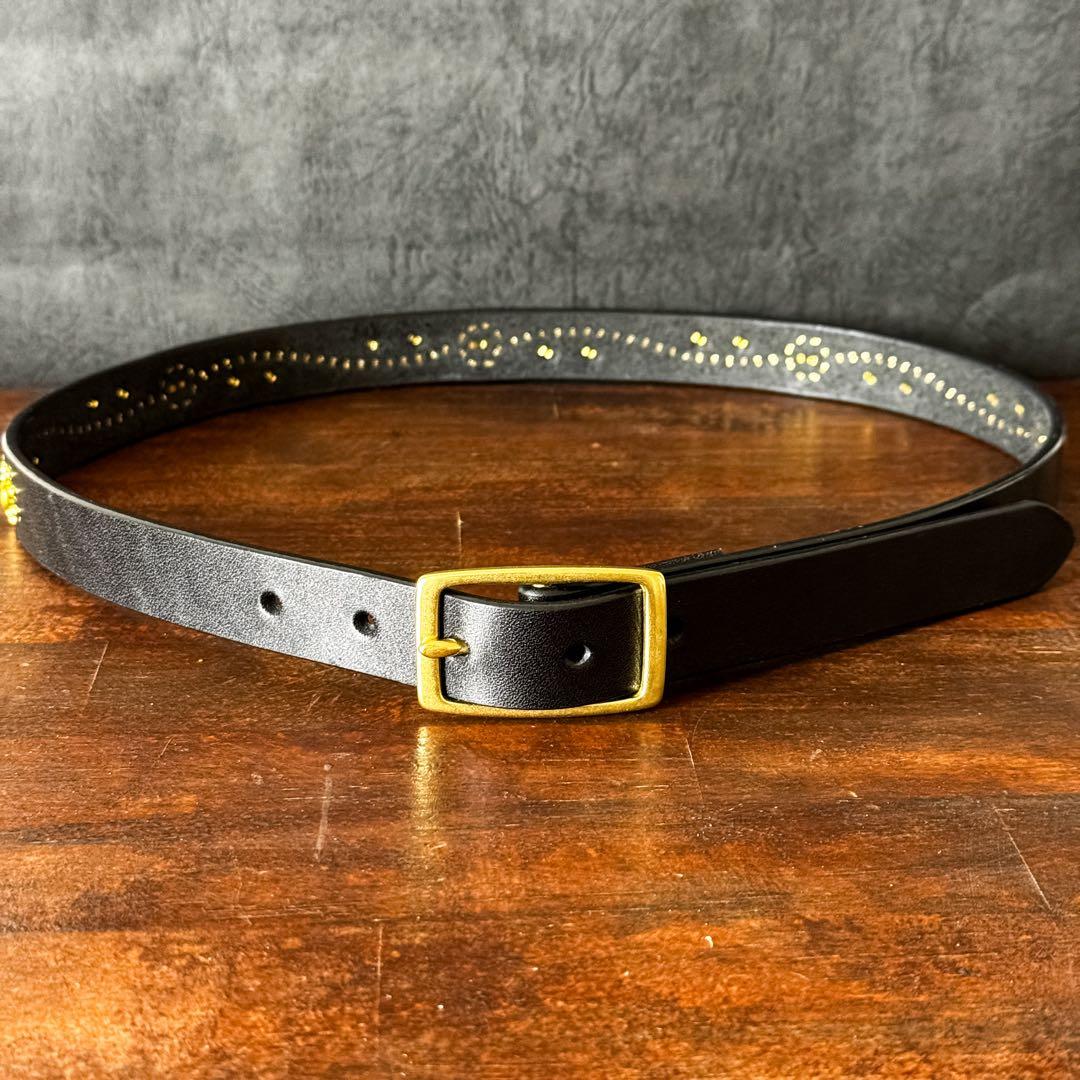 D*N様 スタッズナローベルトフラワーブラス23mm 32inch