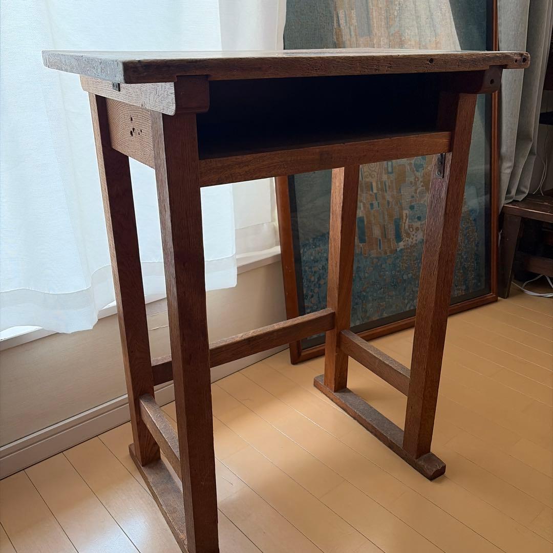 アンティーク木製シンプル学習机　古道具