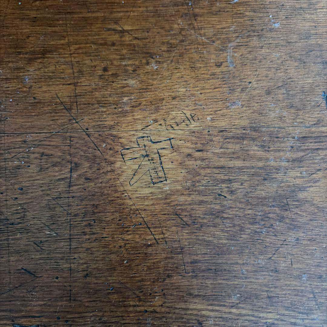 アンティーク木製シンプル学習机　古道具