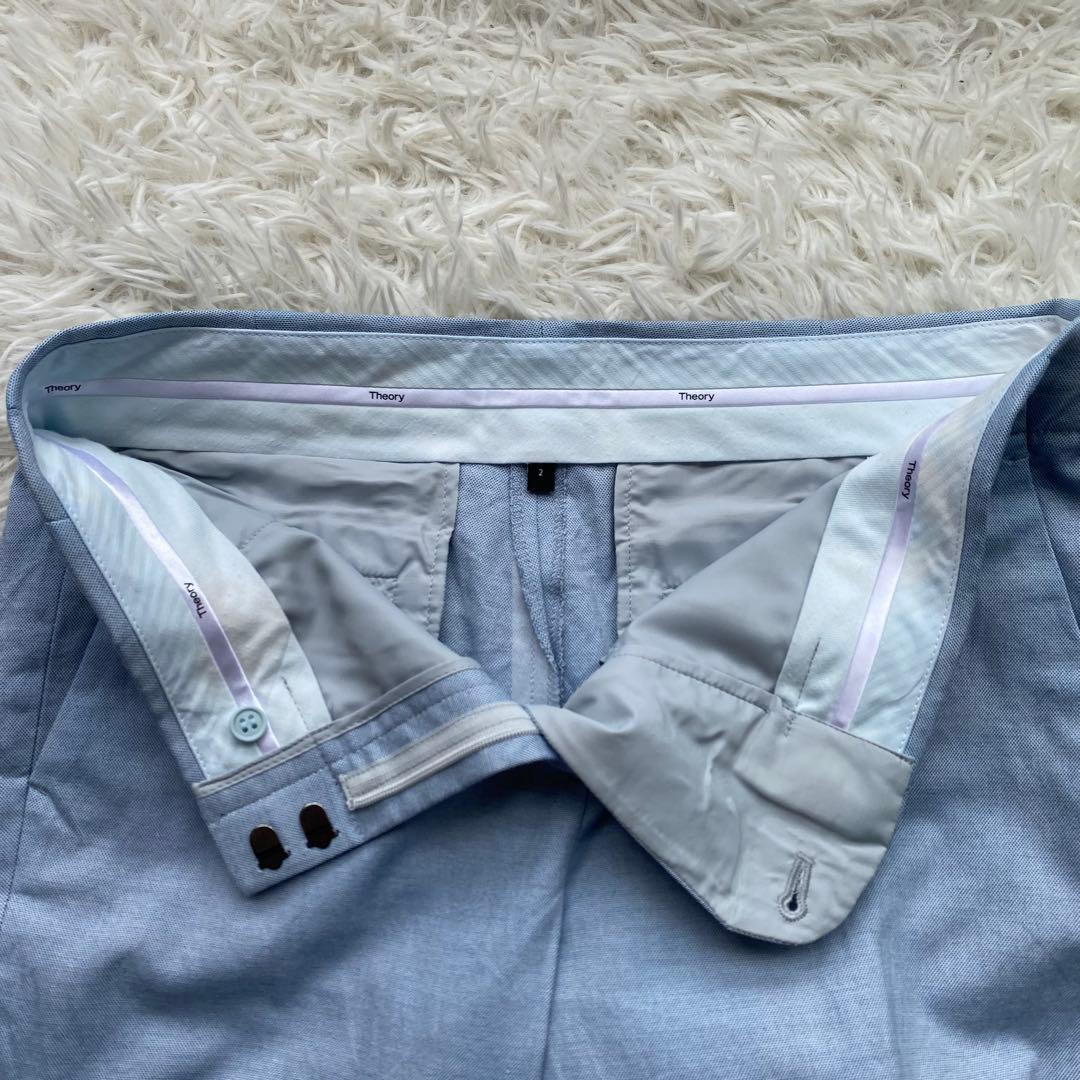 theory×SHIPS リネン混 ノーカラージャケット パンツスーツ M