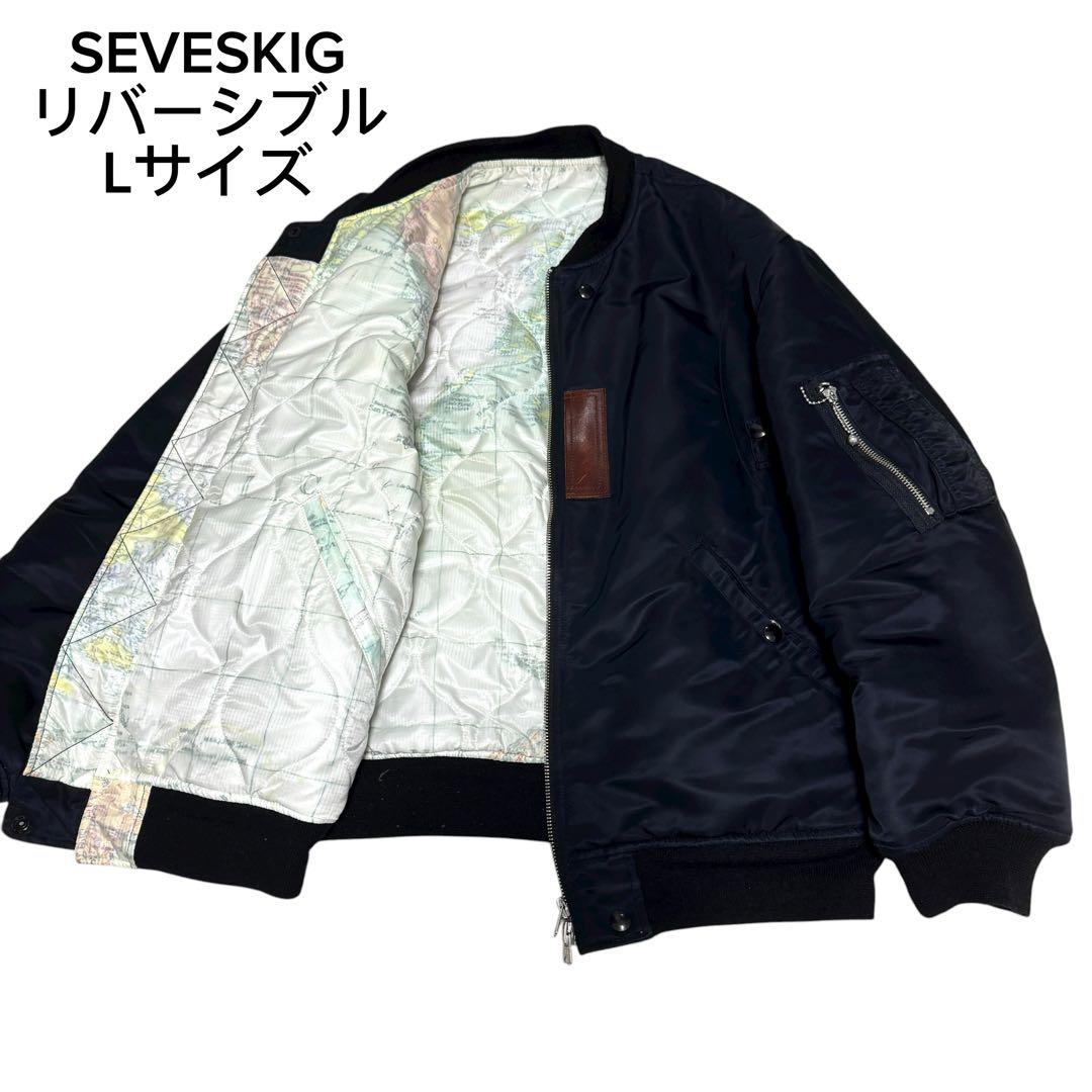 SEVESKIG MA-1 ボンバージャケット　リバーシブル　キルティング　総柄