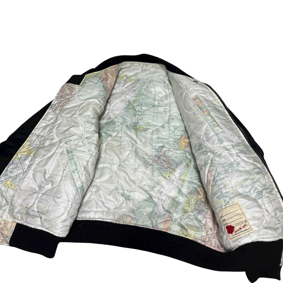 SEVESKIG MA-1 ボンバージャケット　リバーシブル　キルティング　総柄