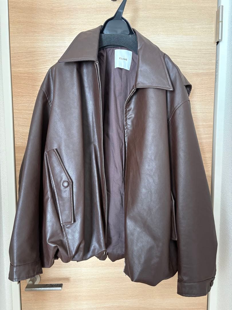ジャケット・アウター clane fake leather balloon jacket brown
