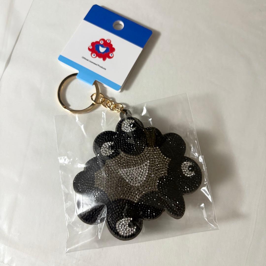 黒　ミャクミャク　ラインストーンマスコットキーホルダー　万博