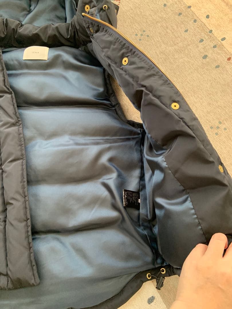 最終お値下げ！IÉNA フード付きネイビー ダウンベスト