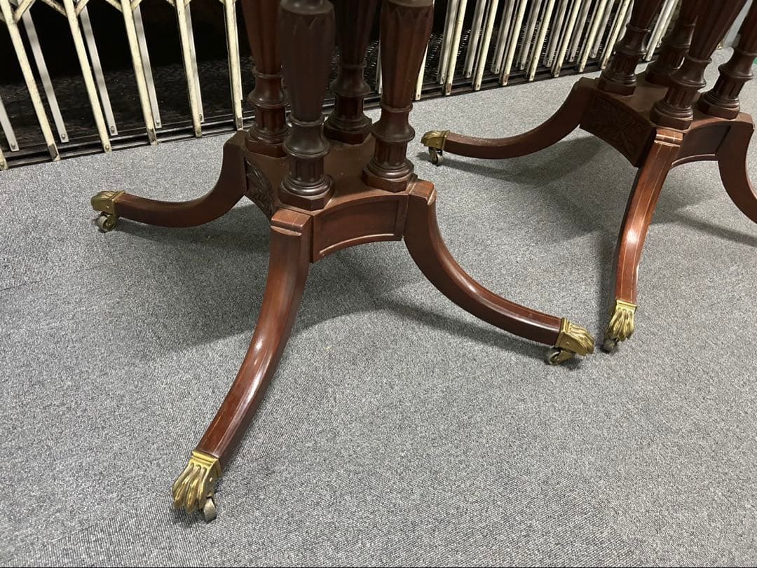 Baker Furniture クラシックテーブル脚 ペア真鍮装飾　キャスター付