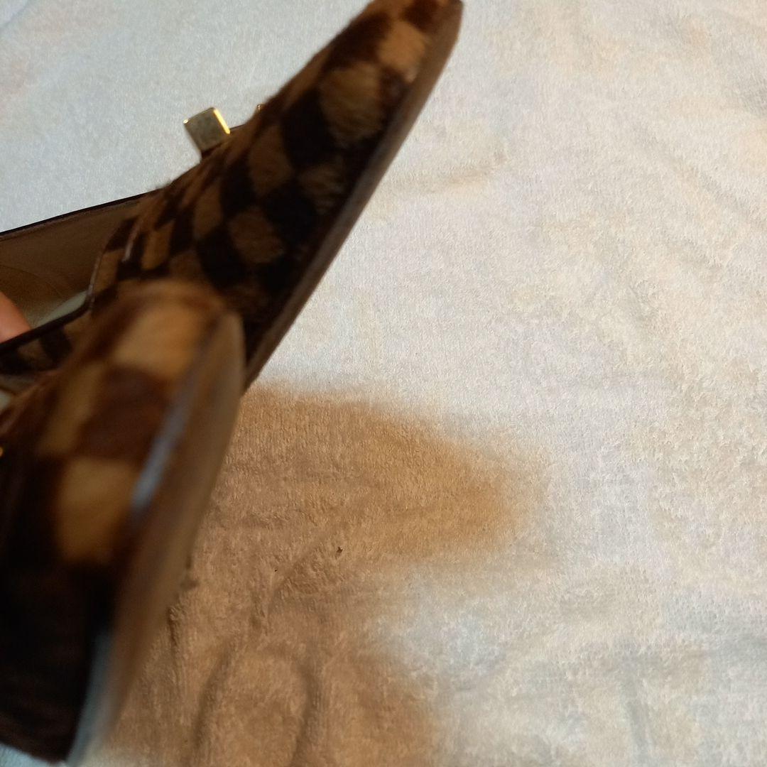 LOUIS VUITTON　 ダミエ　ハラコハイヒール　36ハーフ