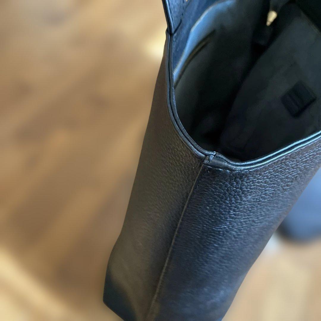 ハッシュタグ　ブラック レザートートバッグ