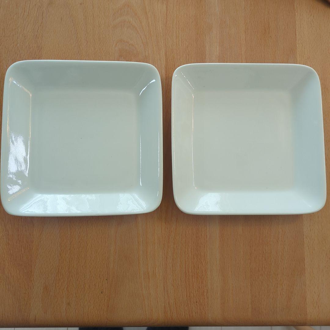 アラビア　カイフランク　Gモデル　国鉄食堂車用ホワイトスクエアプレート　皿　2枚