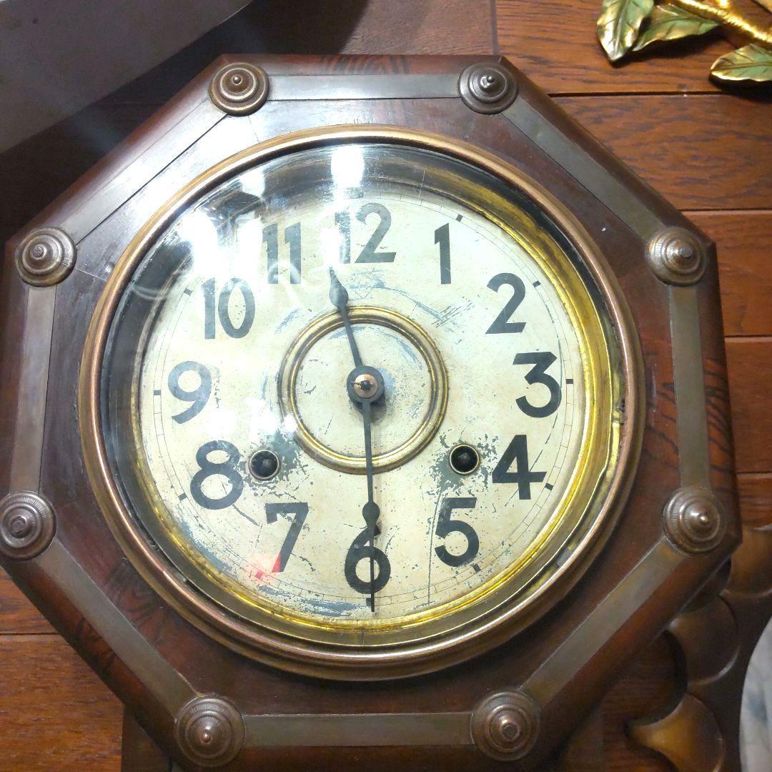 ※沖縄・離島は要相談　柱時計　整備済み稼働品　日本時計　8DAY　昭和レトロ