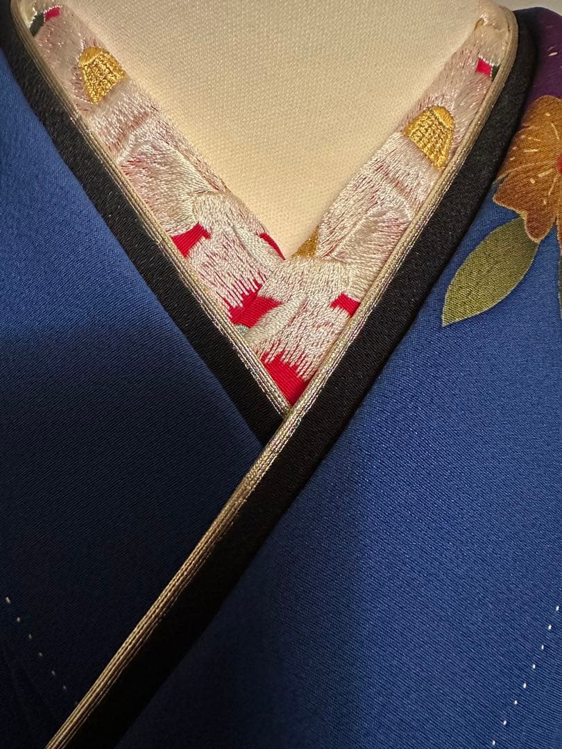 【溝口様お取り置き】 古典柄 青地振袖 正絹 完全フルセット 振袖一式