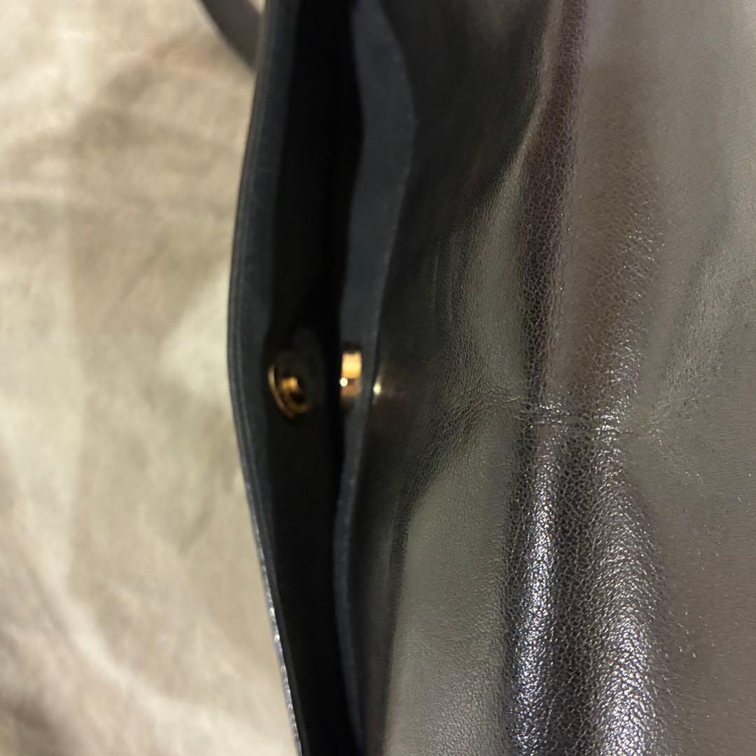 ポールスミス ショルダーバッグ クラシックマルチストライプ シボ革 レザー 黒