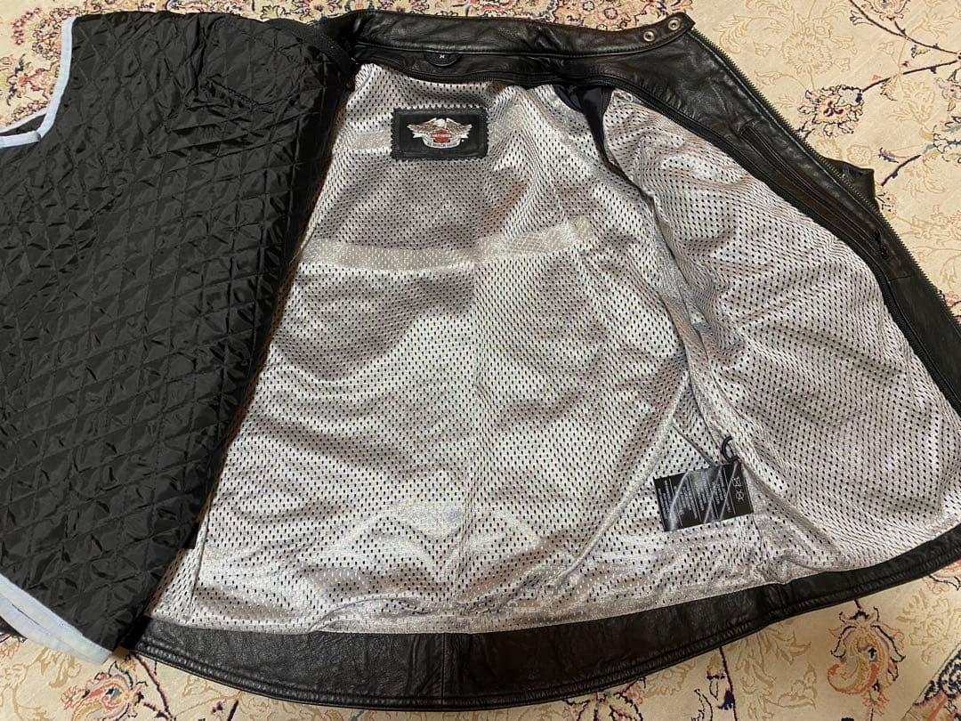 新品未使用Harley-Davidson ブラックレザージャケットフレアーロゴ