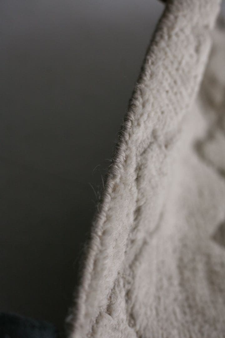 103×62 モロッコ　ベニワレン　新品　ウール　生成り　ホワイト