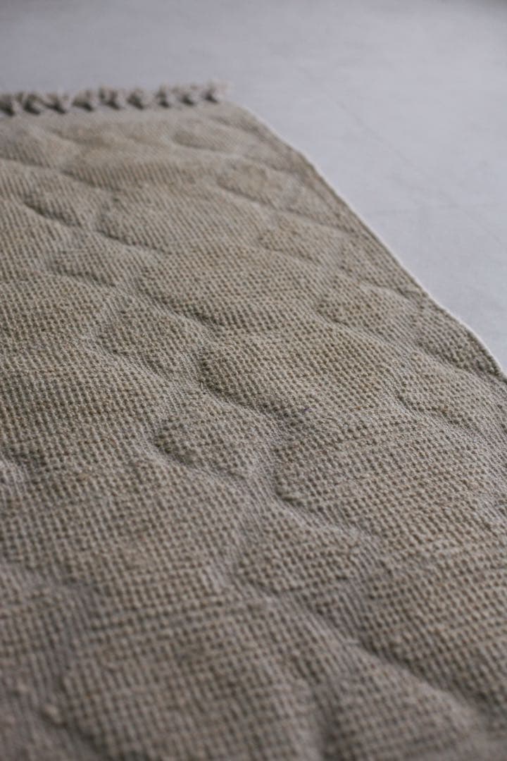 103×62 モロッコ　ベニワレン　新品　ウール　生成り　ホワイト