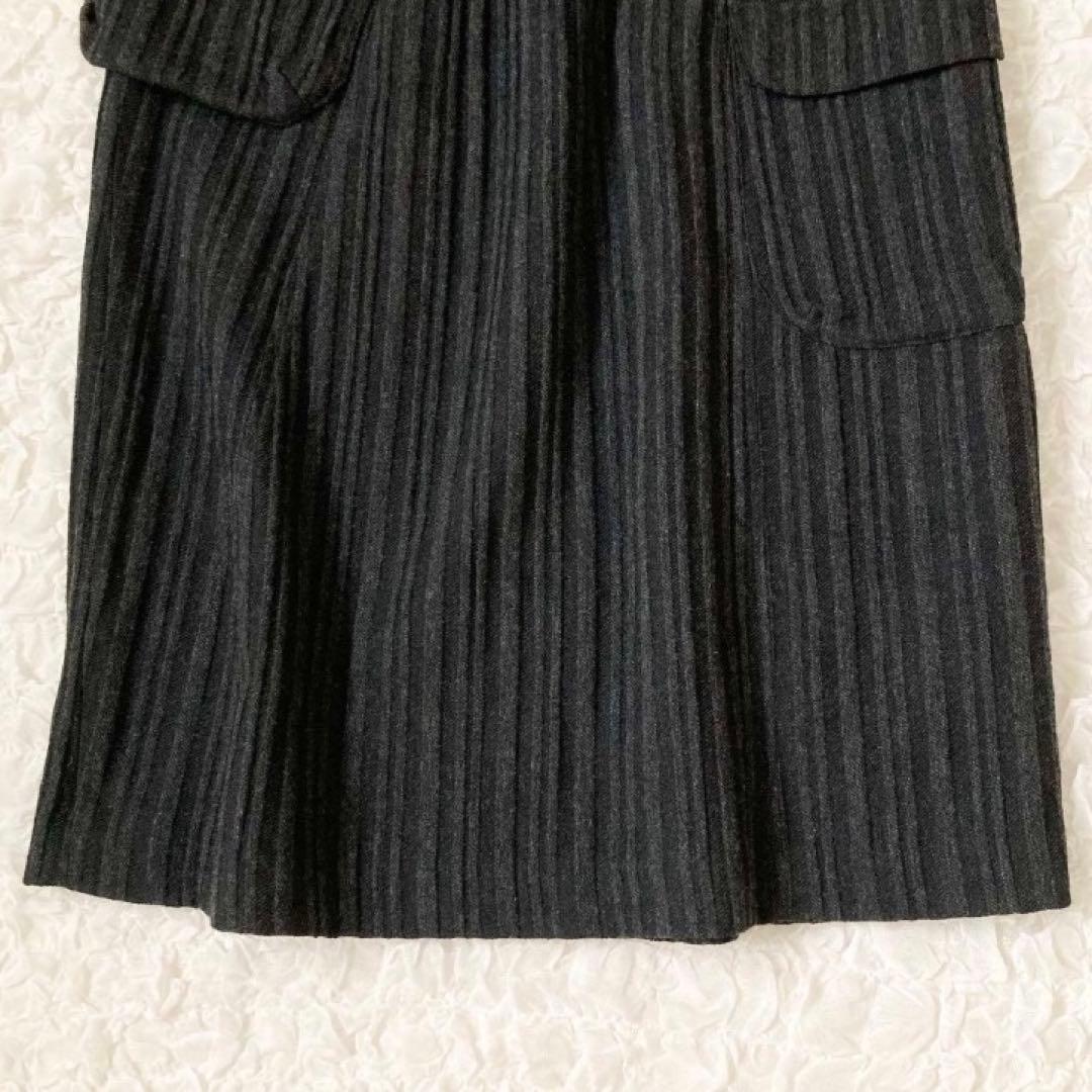 慈雨　サイドポケットロングスカート　L 40 ブラック　黒　ウール　センソユニコ